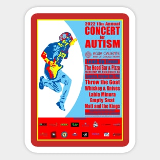 2022 15th Annual Concert for Autism Lead-Up at The Hood Sticker